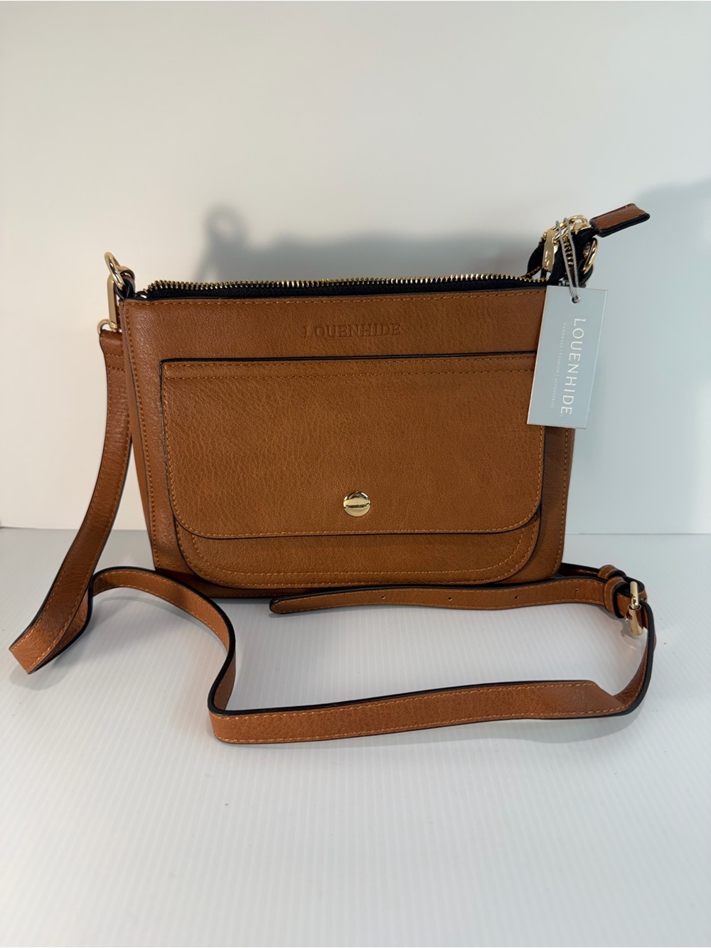 LOUENHIDE Crossbody Bag Soft Vegan-Leather Brown Small Handbag New With Tags